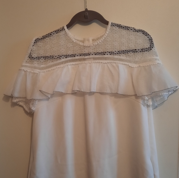 Self-portrait Military Cape Mini Dress in White - Picture 2 of 13